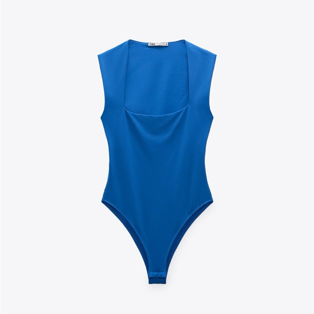 Zara Blue Sleeveless Bodysuit